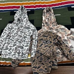 BURLEBO Kids Hooded Tops - Green Camo, Tan Camo, Gray Camo